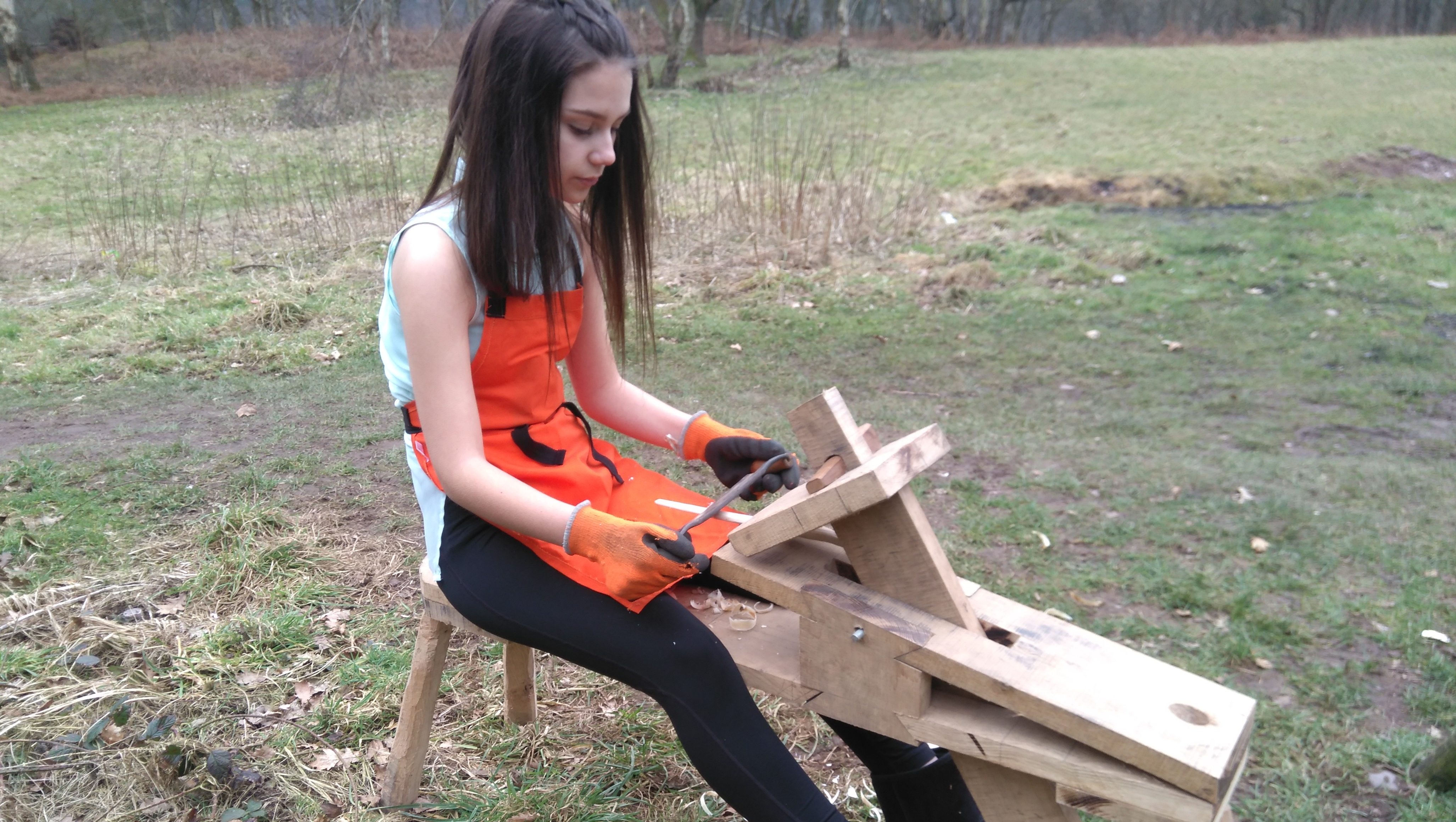 Shave horse wand making